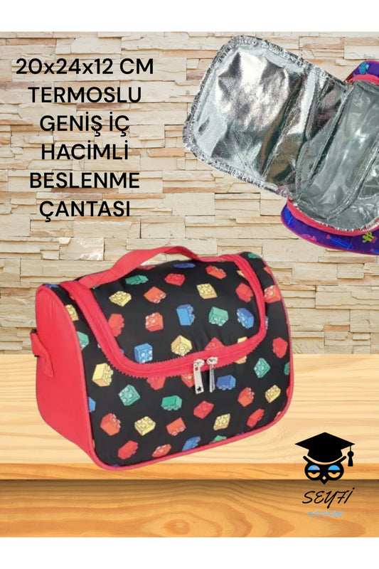 20x24x12 CM TERMOSLU GENİŞ İÇ HACİMLİ BESLENME ÇANTASI