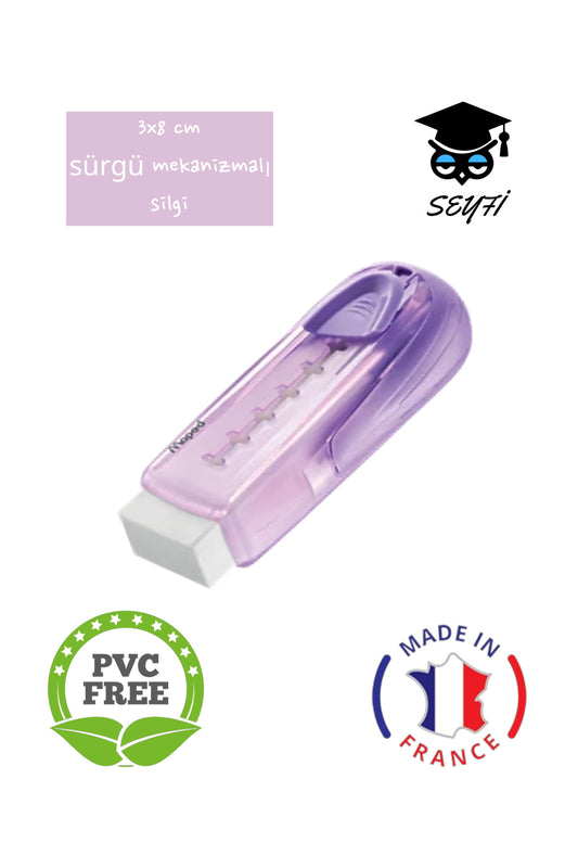 3x8 cm sürgülü mekanizmalı silgi maped