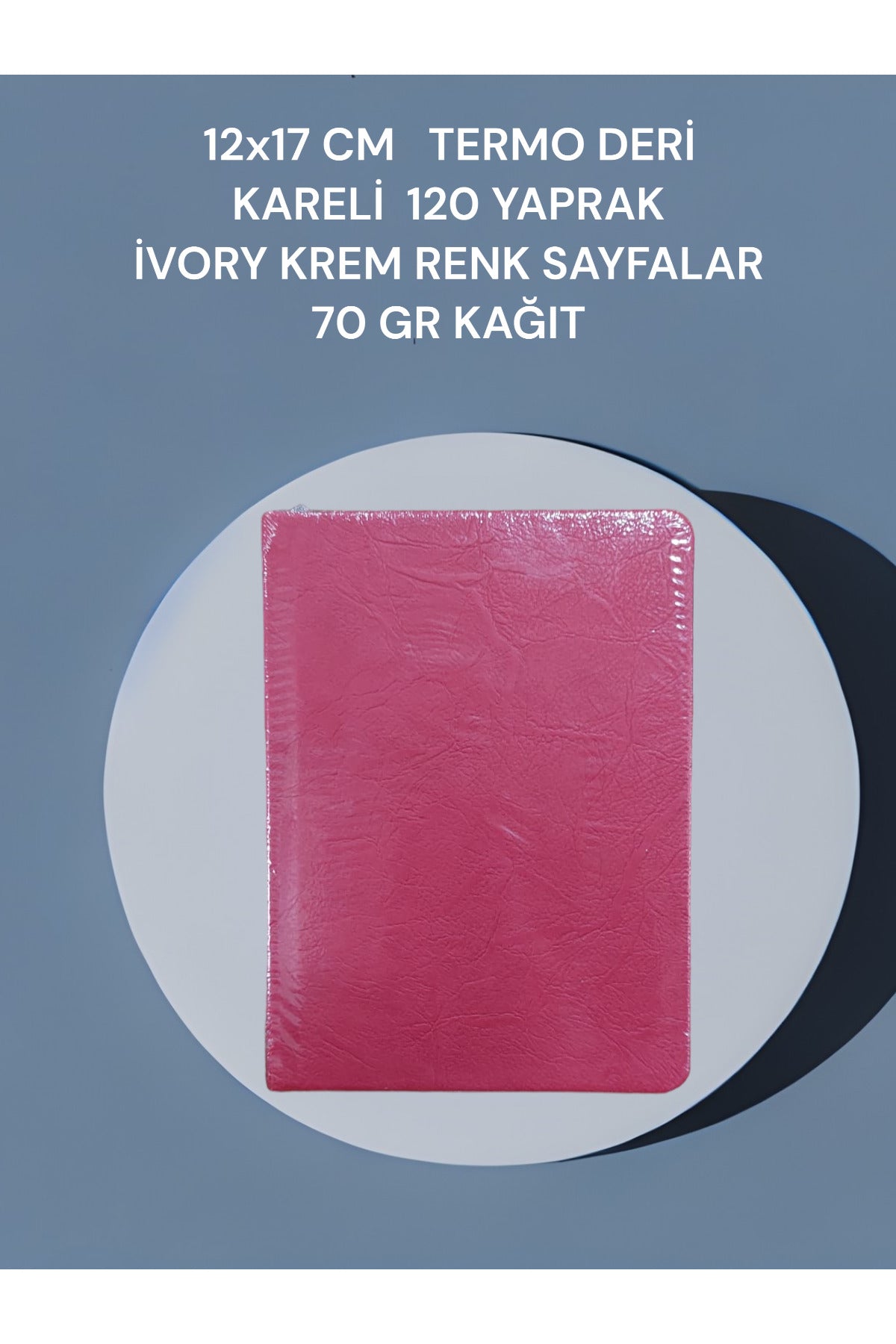 12x17 CM TERMO DERİ KARELİ 120 YAPRAK İVORY KREM RENK SAYFALAR 70 GR KAĞIT