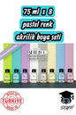 Akrilik Boya 8x75ml Pastel Smoky Renkler Set