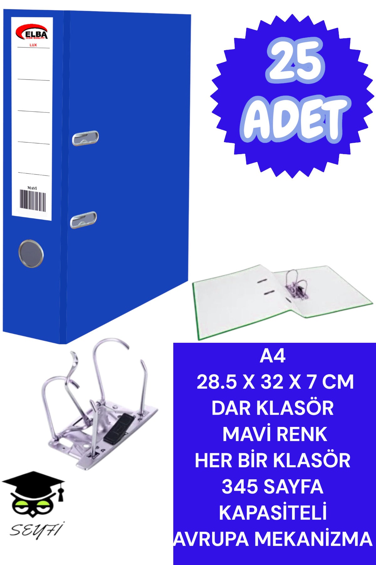 A4 OFİS KLASÖRÜ BÜRO EVRAK DÜZENLEYİCİ KLASÖR ÇİFT METAL HALKA AVRUPA MEKANİZMA