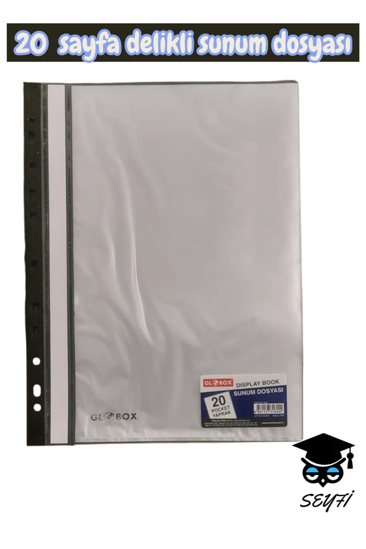 20 sayfa delikli sunum dosyası A4 ebat