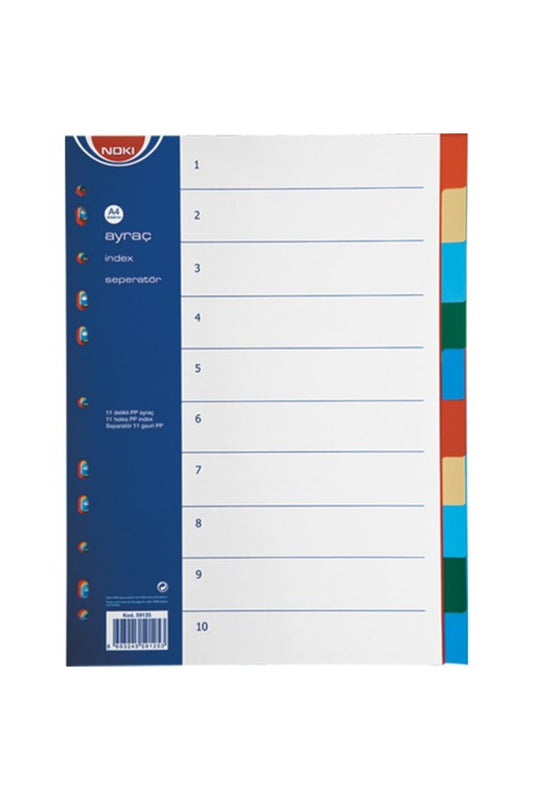 1-10 A Rakamlı Seperatör Renkli 59125