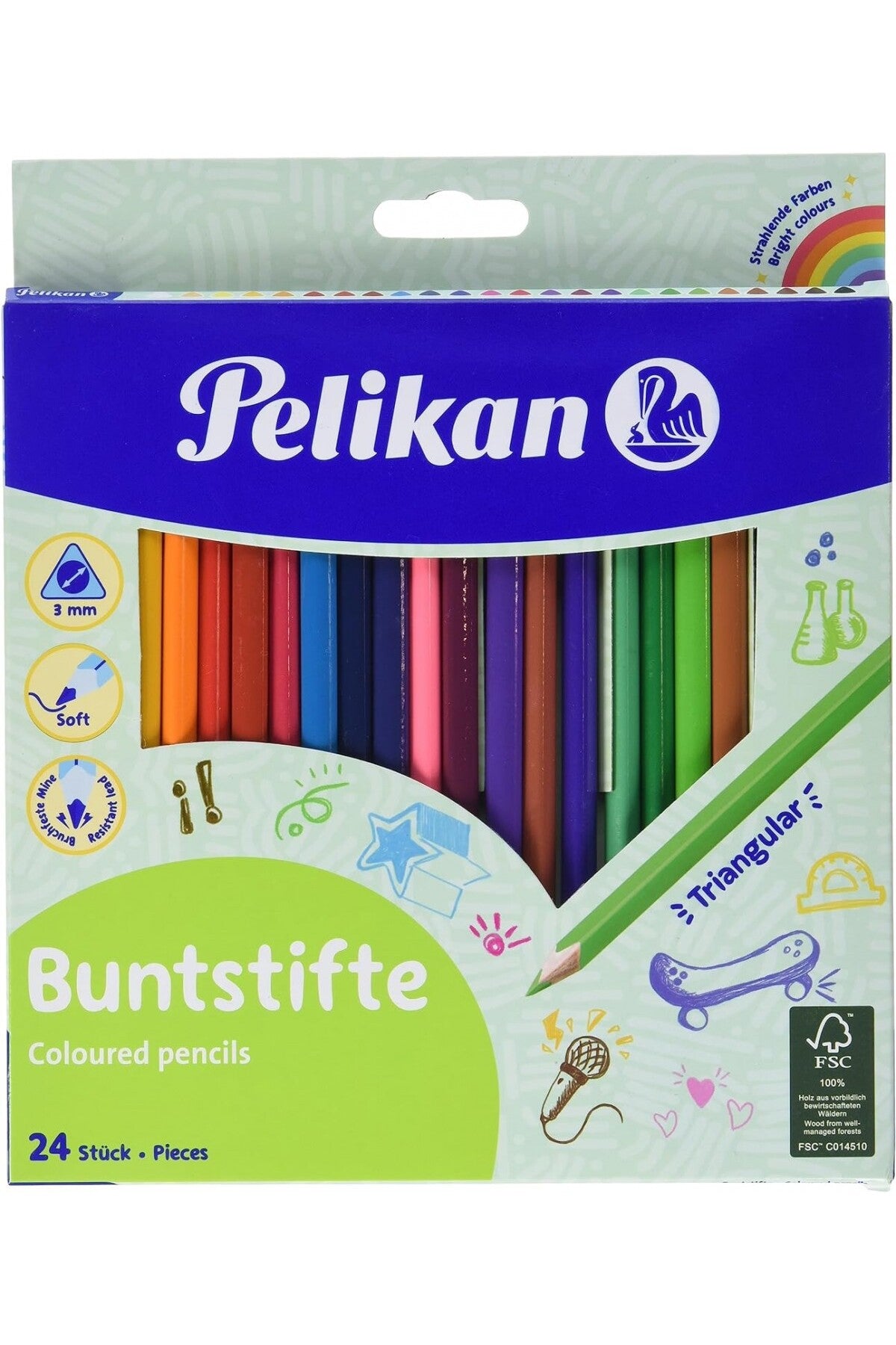 24'lü Üçgen Kuru Boya Kalemi / 700122
