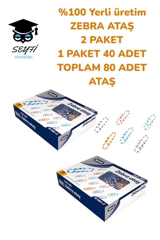 %100 Yerli üretim ZEBRA ATAŞ 2 PAKET 1 PAKET 40 ADET TOPLAM 80 ADET ATAŞ METAL