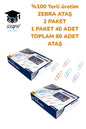 %100 Yerli üretim ZEBRA ATAŞ 2 PAKET 1 PAKET 40 ADET TOPLAM 80 ADET ATAŞ METAL