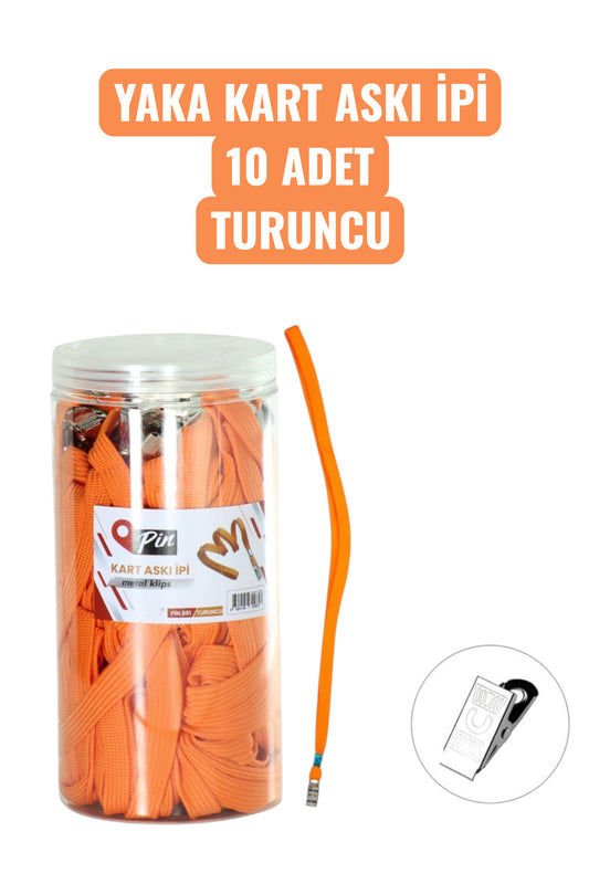 YAKA KART ASKI İPİ 10 ADET TURUNCU