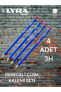 DERECELİ ÇİZİM KALEMİ SETİ 4 ADET KURŞUN ÇİZİM KALEMİ LYRA ROBİNSON ALMANYA ÜRETİM