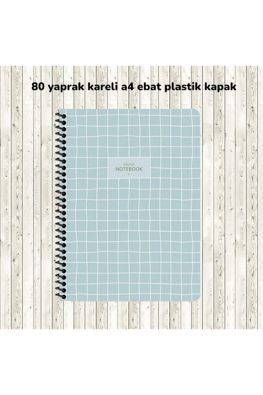 KARELİ A4 80 YAPRAK PLASTİK KAPAK TELLİ DEFTER COLLEGE KESKİN COLOR
