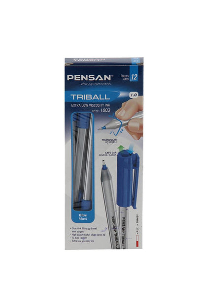 Triball 1003 Tükenmez Kalem 1.0 mm 12 Adet - Mavi