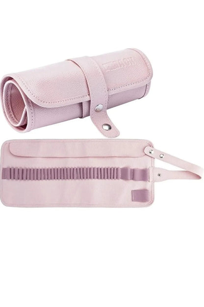 Suni Deri Rulo Kalemlik 36 Bölmeli Pastel Pembe