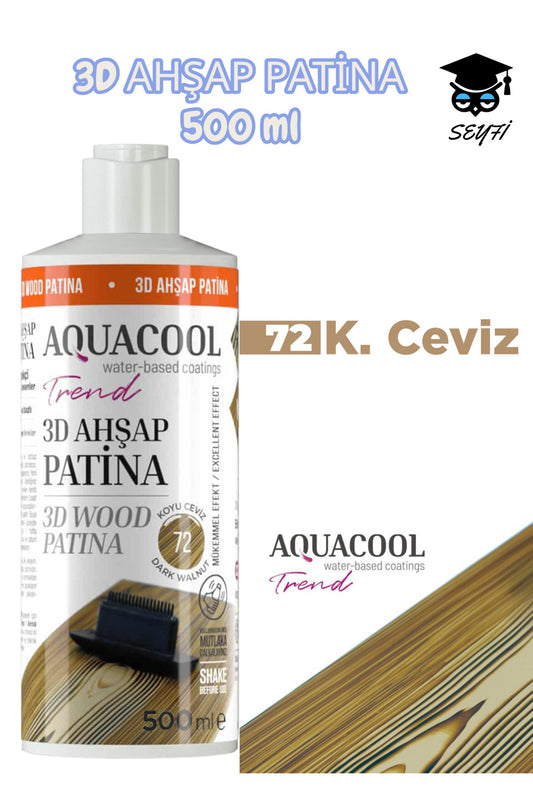 500 ML 3D AHŞAP PATİNA SU BAZLI YERLİ ÜRETİM