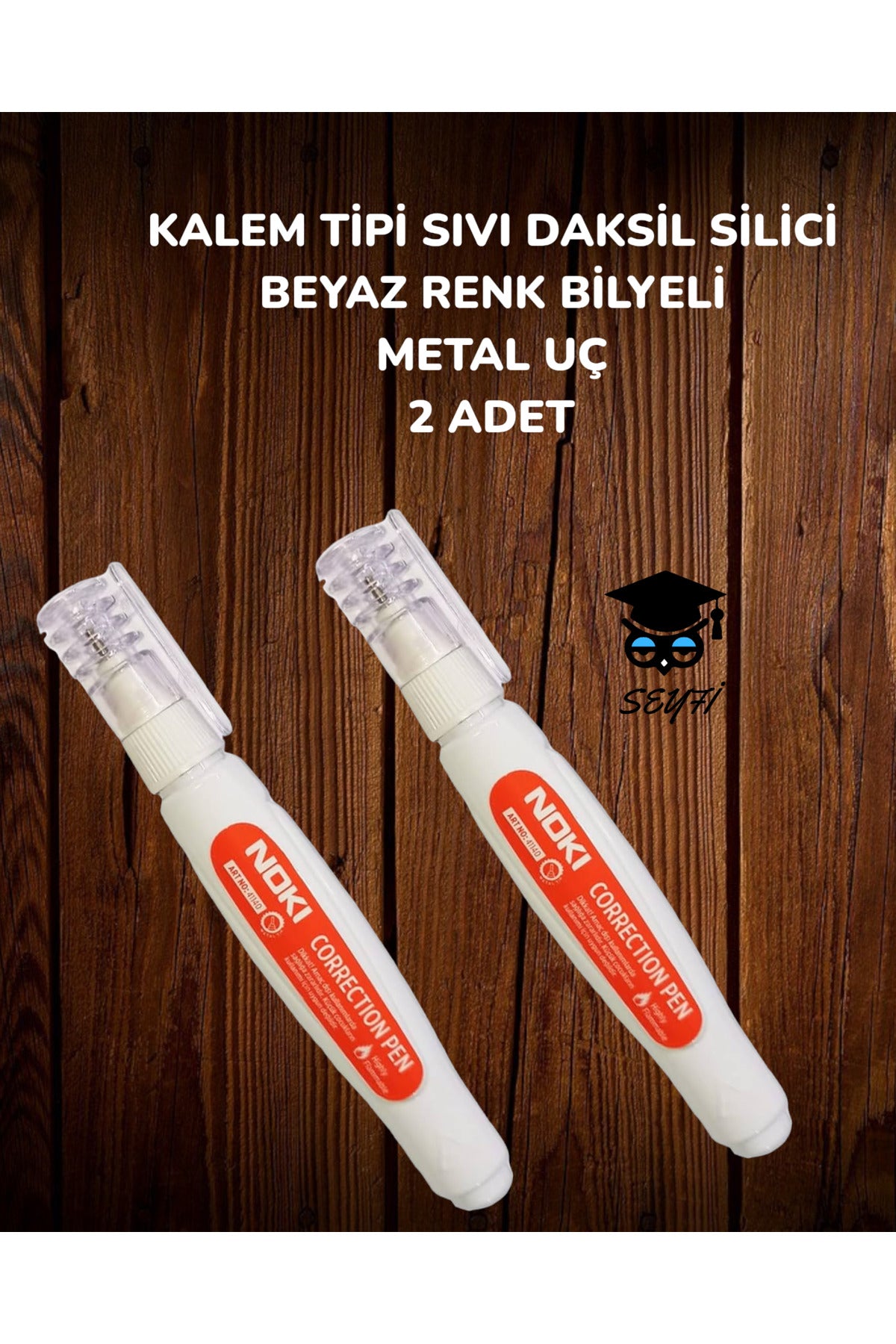 KALEM TİPİ SIVI DAKSİL SİLİCİ BEYAZ RENK BİLYELİ METAL UÇ 2 ADET