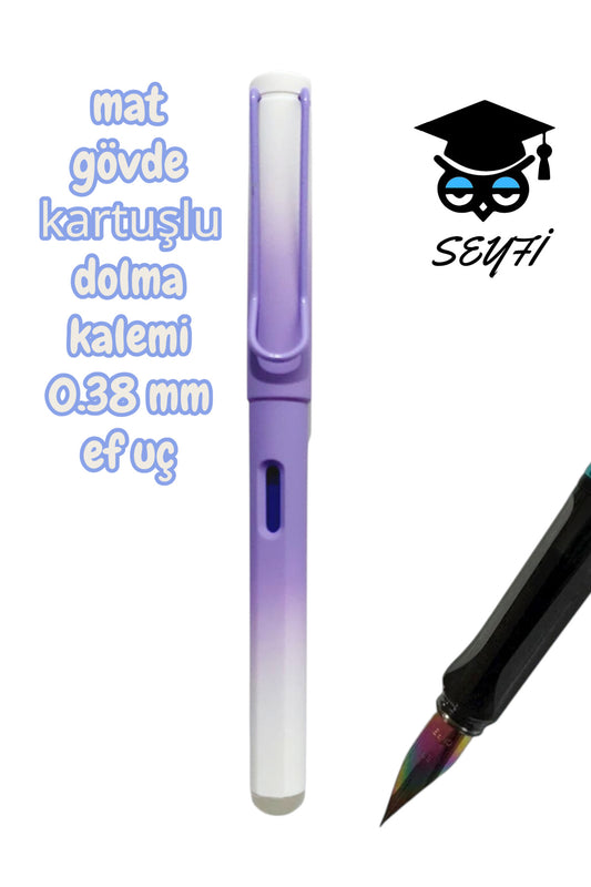 mat plastik gövde kartuşlu dolma kalemi 0.38 mm ef uç