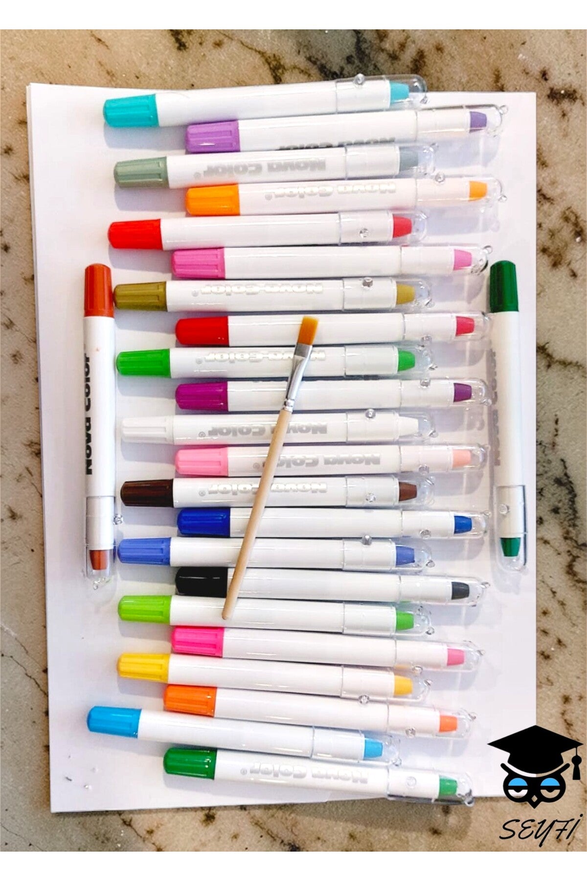 24 renk çevirmeli jel mum boya nova color plastik çantalı