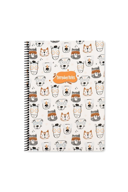 Animal Friends Baskılı A4 Kareli Defter