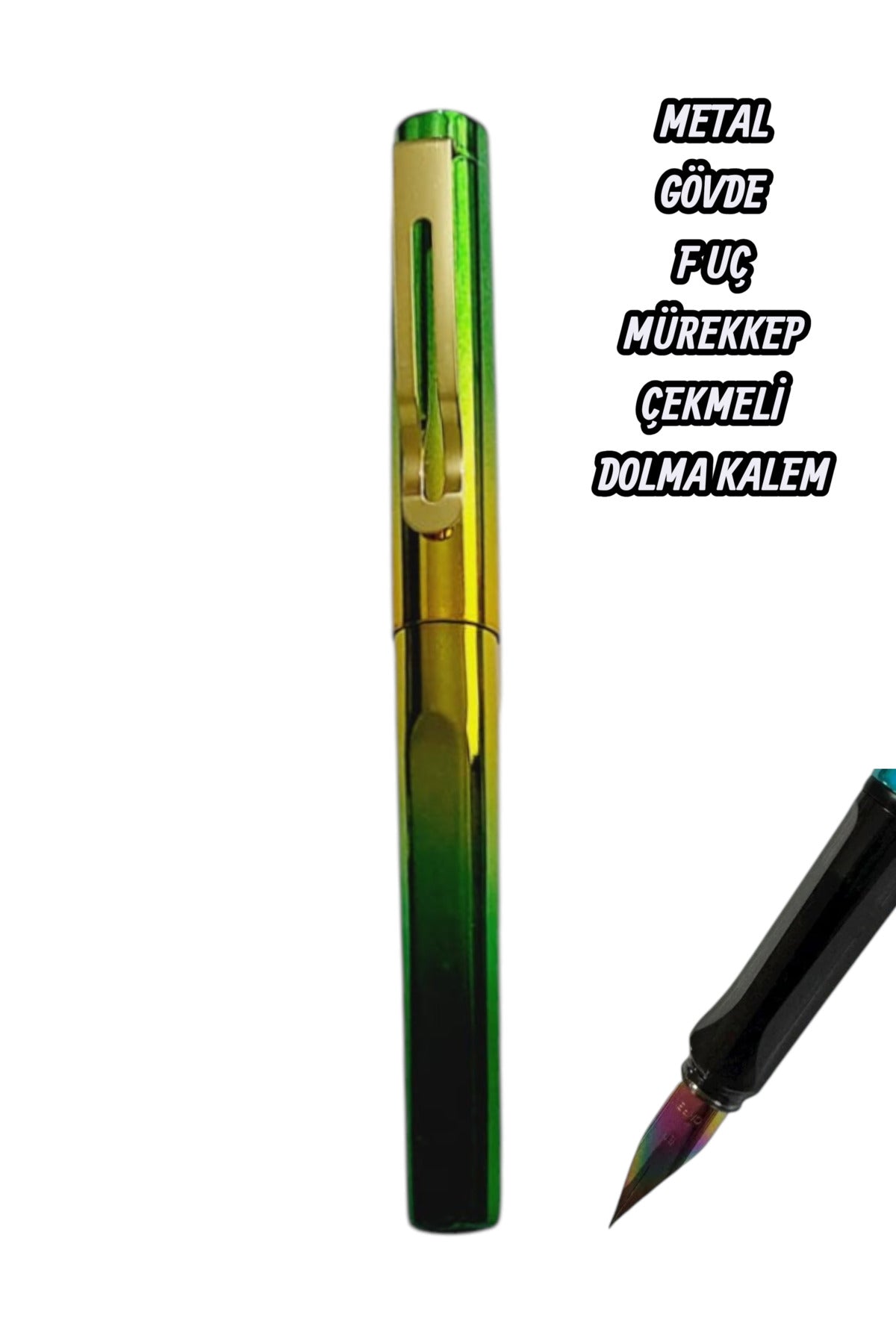 0,36 mm ef uç dolma kalem mürekkep çekmeli METAL GÖVDE
