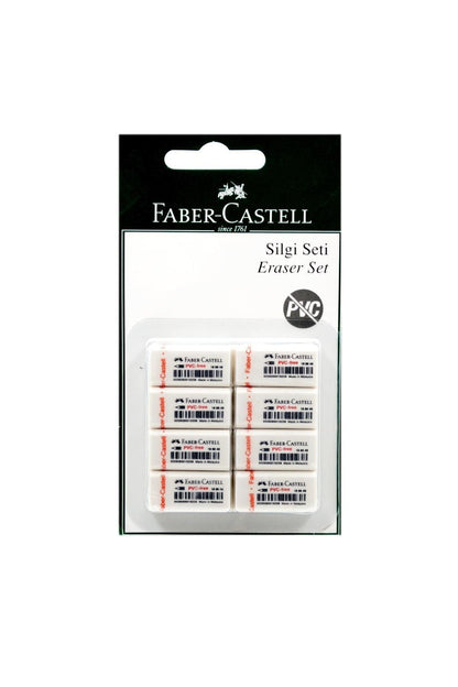 Faber-castell Küçük Boy Pvc Free Beyaz Silgi No:30 Blister 8 Adet