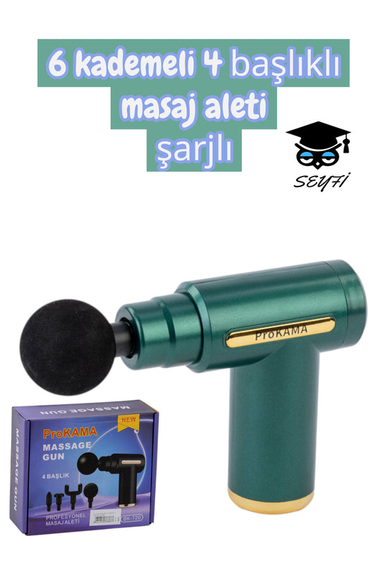 6 kademeli 4 başlıklı masaj aleti şarjlı