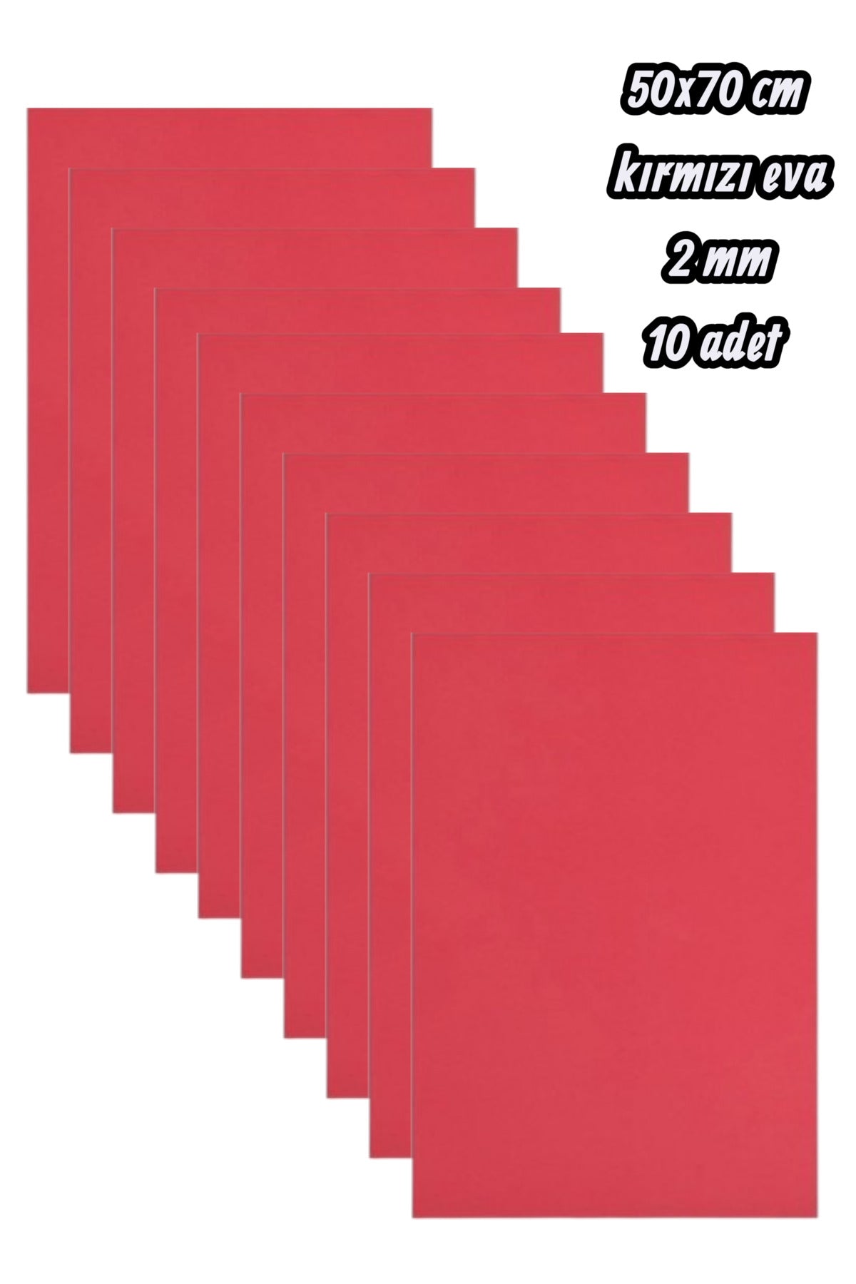 50x70 cm kırmızı eva 2 mm 10 adet