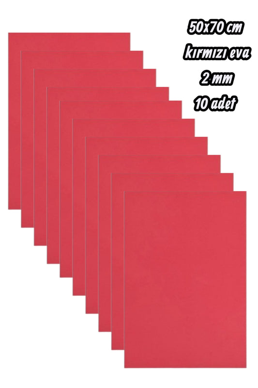 50x70 cm kırmızı eva 2 mm 10 adet