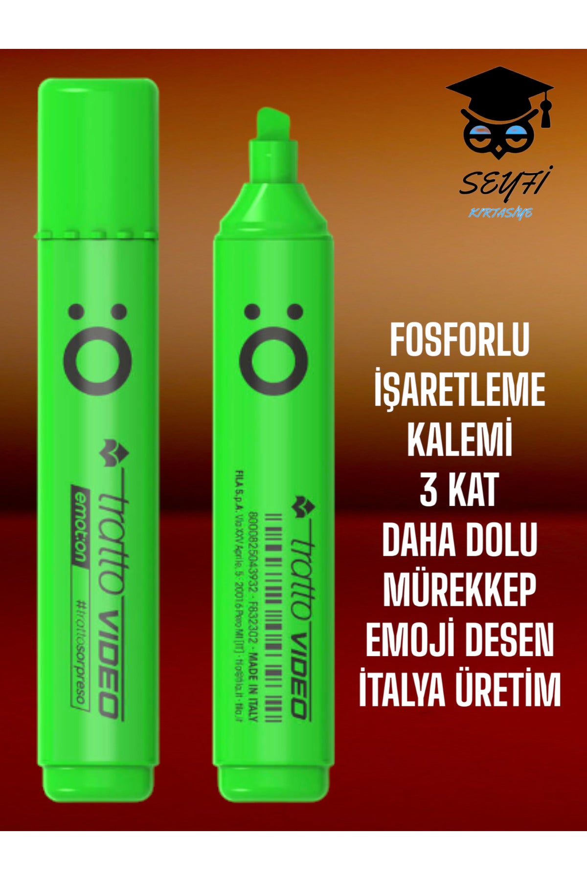 FOSFORLU İŞARETLEME KALEMİ 3 KAT DAHA DOLU MÜREKKEP İTALYA ÜRETİM