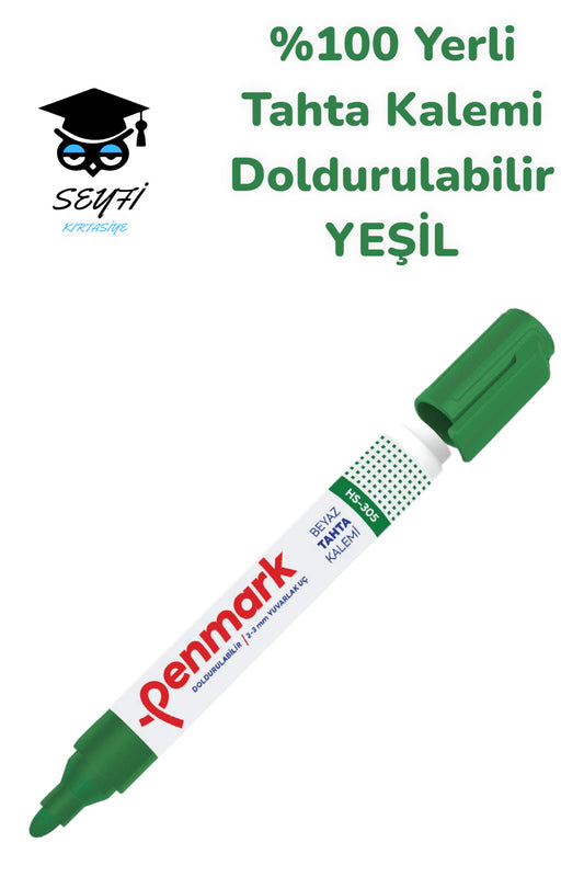 %100 Yerli Beyaz Tahta Kalemi Yeşil