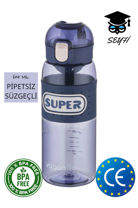 600 ML pipetsiz süzgeçli policarbon bpa içermez matara suluk tutma askılı vagonlife 2024