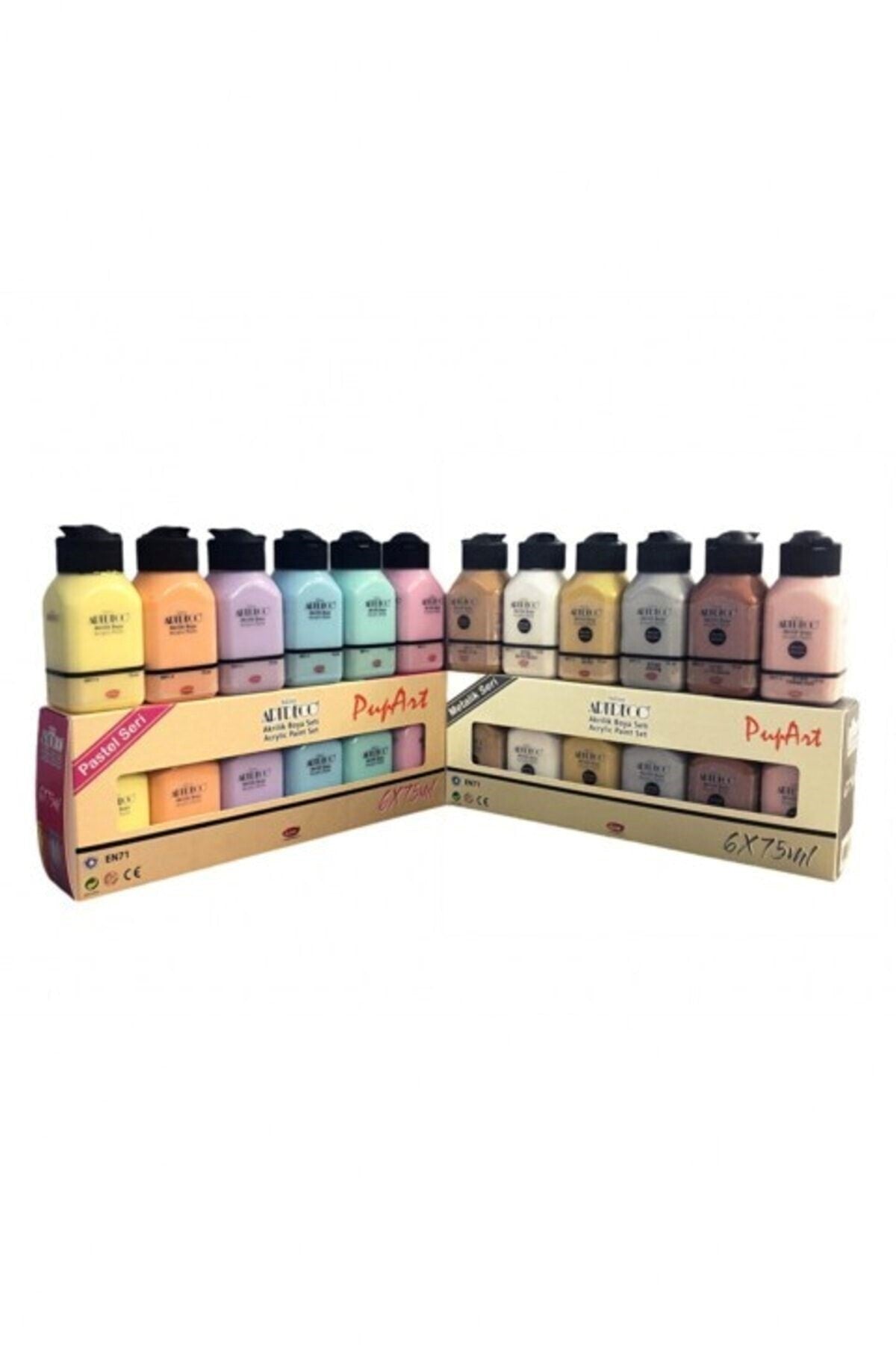 PASTEL ve METALİK Set Akrilik Boya 12x75 ml