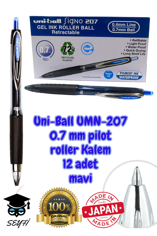 0.7 mm jel pilot kalem roller signo kalem umn-207 uni-ball basmalı pilot kalem
