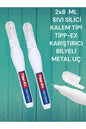 2 ADET 8 ML DAKSİL SIVI SİLİCİ KALEM TİPİ TİPP-EX KALEM DAKSİL