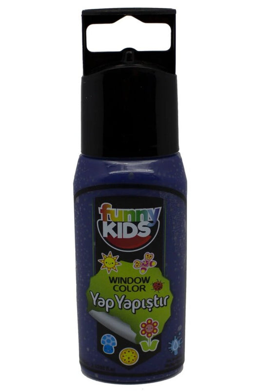 Funny Kids Yap Yapıştır Cam Boyası 60cc - 7518 Lacivert