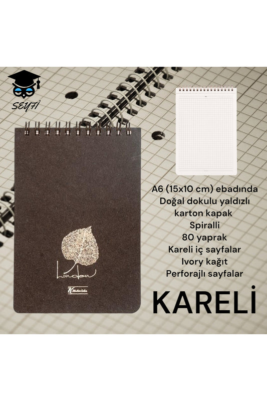 A6 (10X15 cm) KARELİ 80 YAPRAK ÜSTTEN TELLİ DEFTER KARTON KAPAK KREM RENK KAĞIT 1. HAMUR NOT DEFTERİ