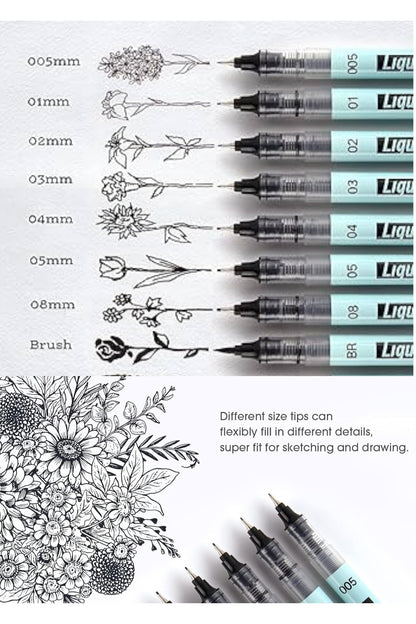 teknik çizim kalemi siyah mürekkep drawing pencil metal klips çelik uç