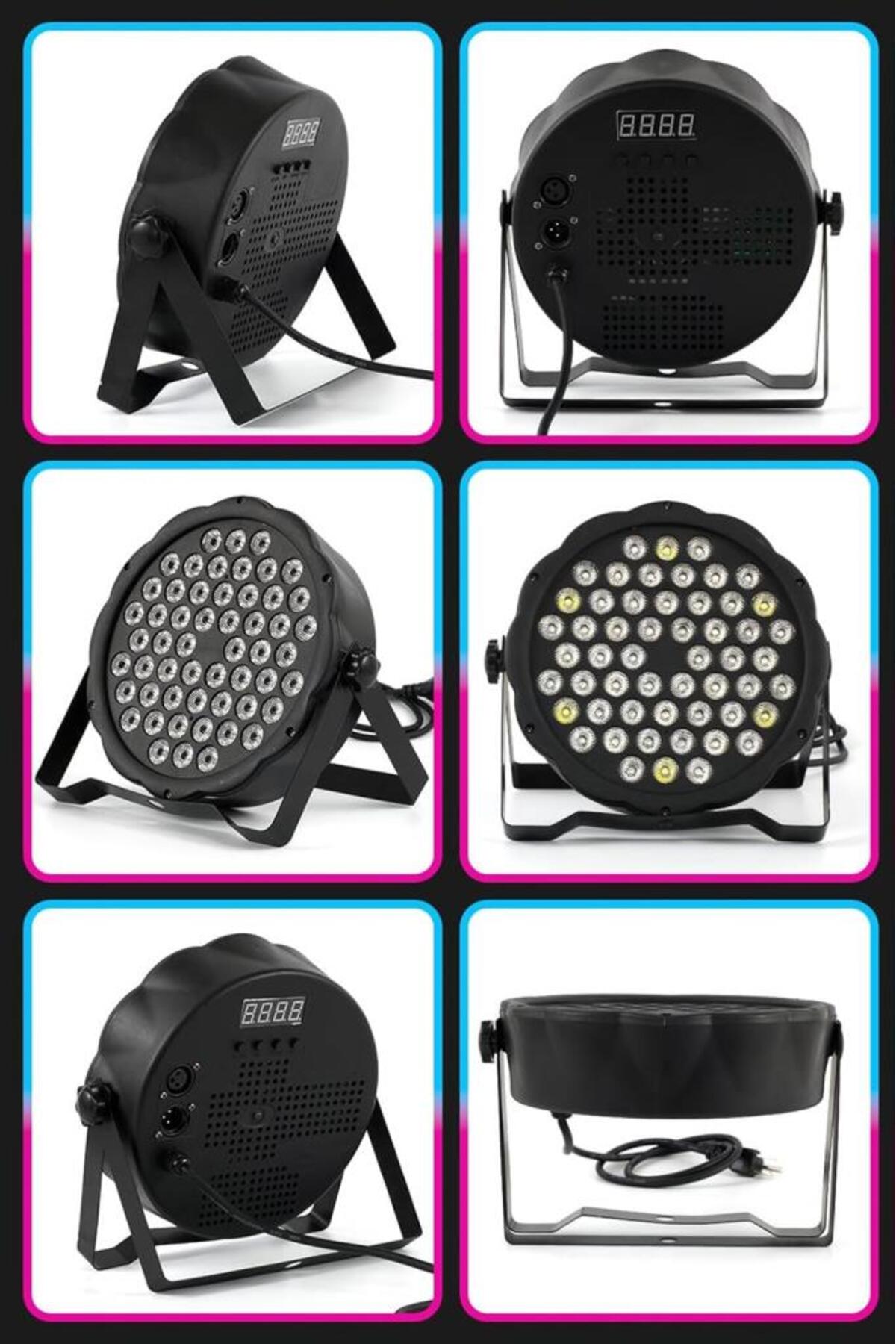 54lü LED Renkli Müzik Sensörlü Par Işığı