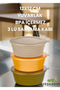 10x13 Cm Yuvarlak Bpa Içermez 3 Lü Saklama Kabı