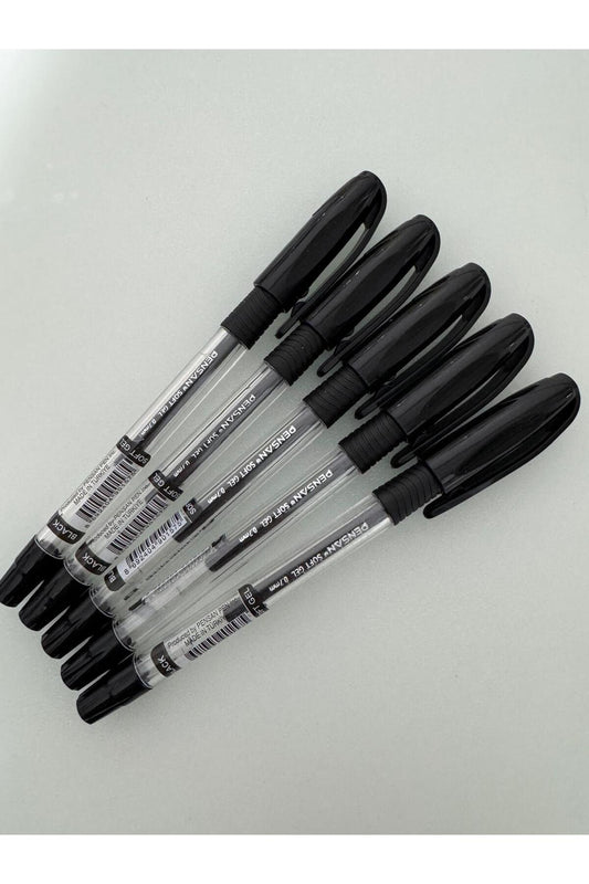 Tükenmez Kalem Soft Gel 0,7 MM Siyah (5 Adet)
