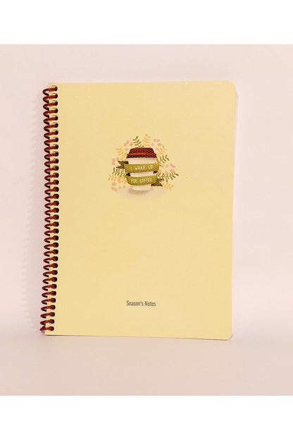 80 Sayfa Çizgisiz Telli Defter Kahve Temalı 16x22 Cm 60 Gr Beyaz Kağıt