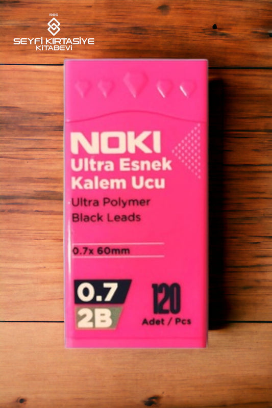 2B SİYAH 0.7 MM KALEM UCU 120'Lİ ULTRA ESNEK KALEM UCU PEMBE KUTU