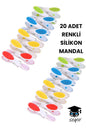 20 ADET RENKLİ SİLİKON MANDAL ÇAMAŞIR MANDALI 8 CM