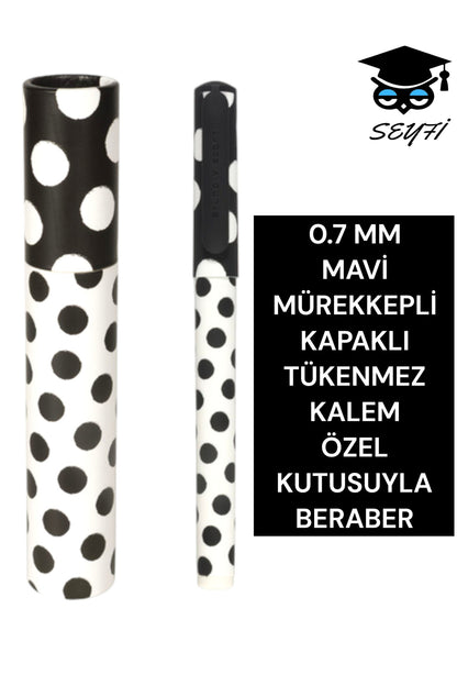 0.7 MM MAVİ MÜREKKEPLİ KAPAKLI TÜKENMEZ KALEM ÖZEL KUTUSUYLA BERABER