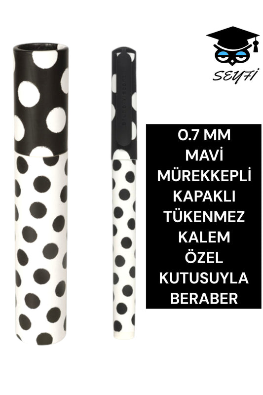 0.7 MM MAVİ MÜREKKEPLİ KAPAKLI TÜKENMEZ KALEM ÖZEL KUTUSUYLA BERABER