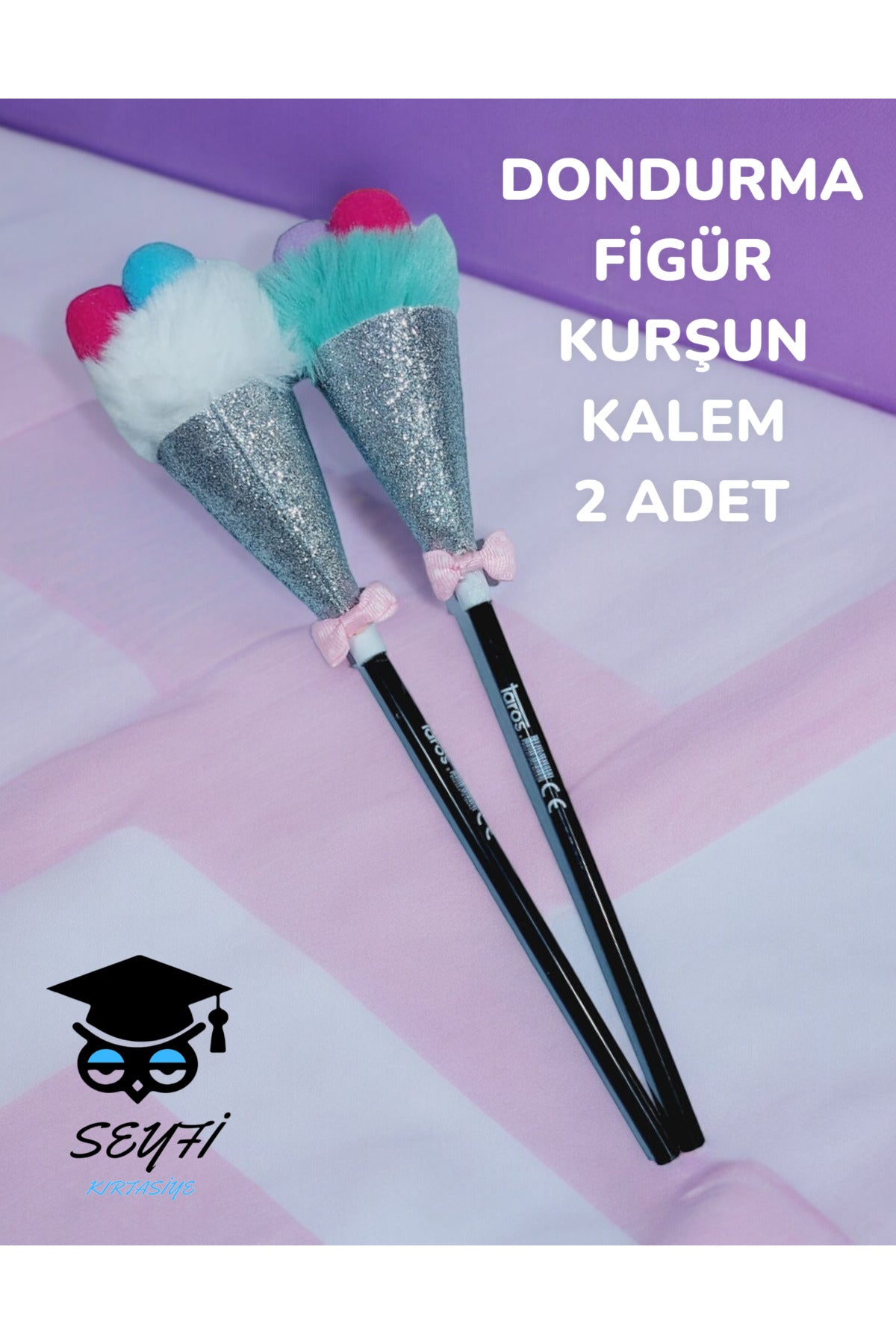 2 ADET DONDURMA FİGÜRLÜ KURŞUN KALEM
