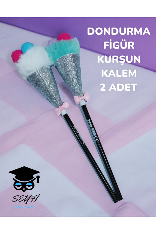 2 ADET DONDURMA FİGÜRLÜ KURŞUN KALEM