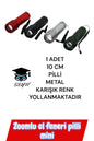 1 ADET 10 CM PİLLİ METAL EL FENERİ KARIŞIK RENK YOLLANMAKTADIR