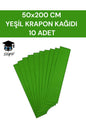 50x200 CM YEŞİL KRAPON KAĞIDI 10 ADET