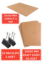 35x50 DURALİT 35X50 KRAFT KAĞIT 50 ADET VE 2 ADET KLİPS ÇİZİM SETİ
