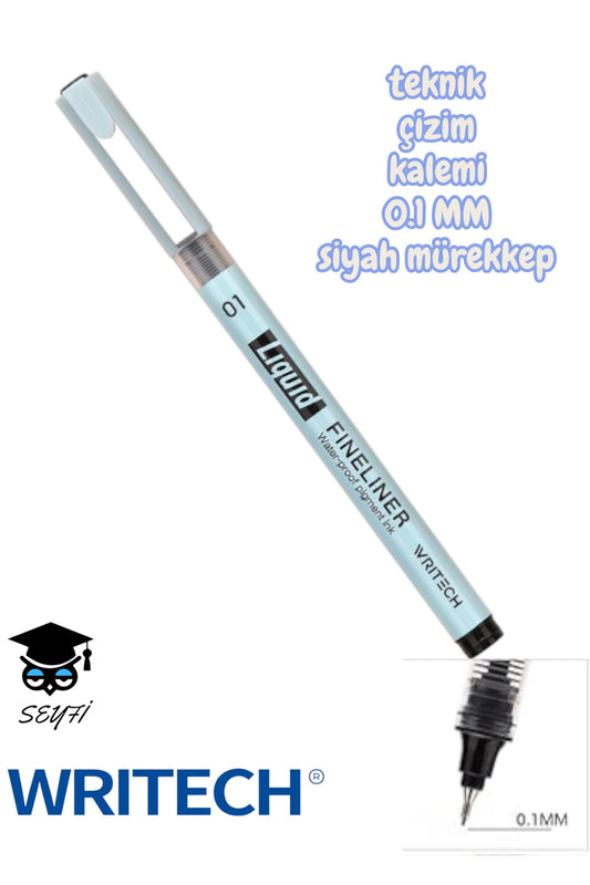 teknik çizim kalemi siyah mürekkep drawing pencil metal klips çelik uç