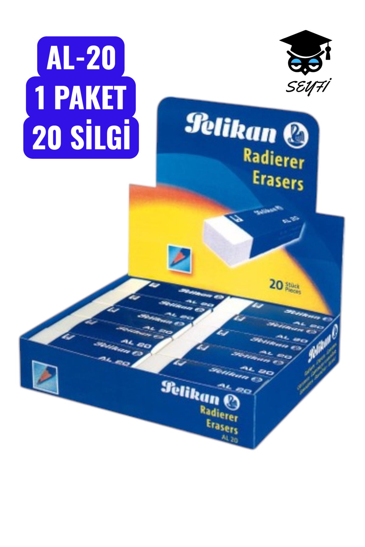 PELİKAN AL-20 SİLGİ BÜYÜK BOY 20 ADET (1 PAKET)