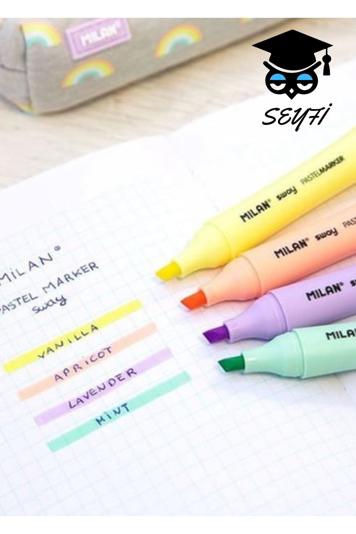 FOSFORLU KALEM 4 RENK PASTEL RENKLER MİLAN KALİTESİ MADE İN SPAİN